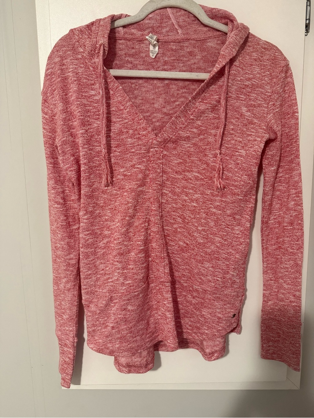 175. Ripzone Women's Heathered Pink V-Neck Hooded Pullover Hoodie XS Bohop